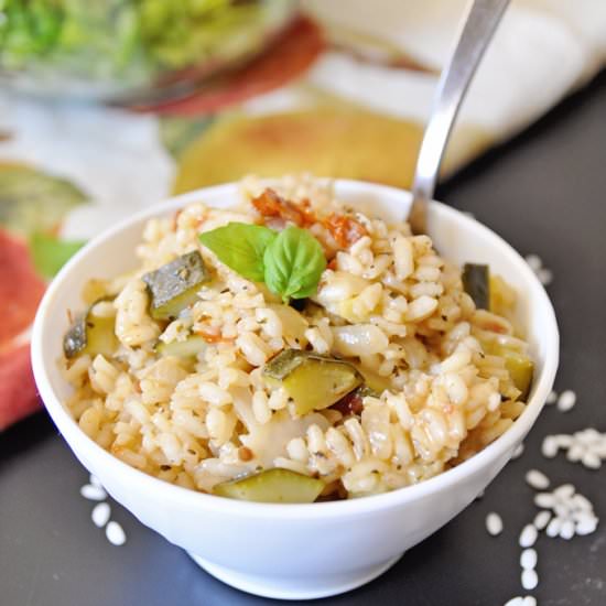 Sun Dried Tomato and Zucchini Risotto