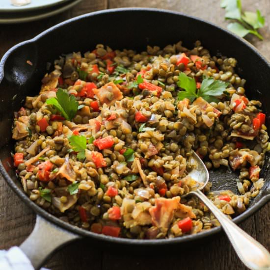 Warm Bacon Lentil Salad