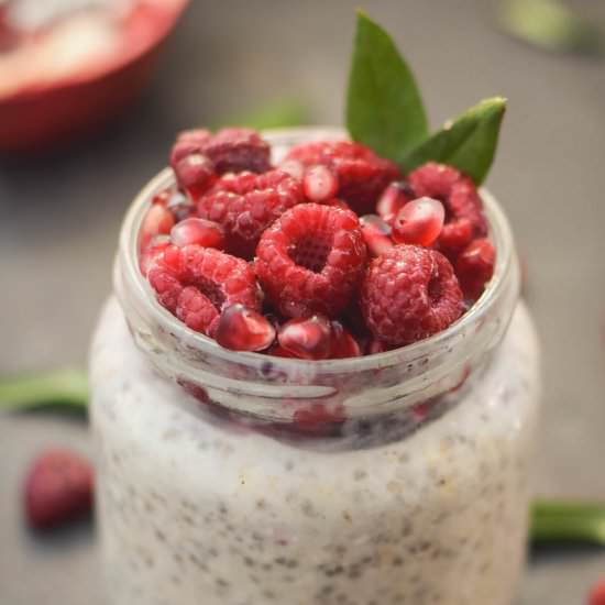 Raspberry Pomegranate Overnight Oat