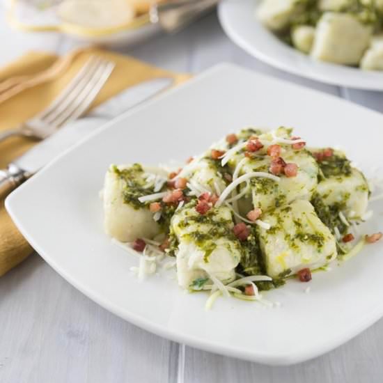 Ricotta Gnocchi with Arugula Pesto