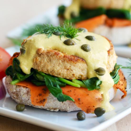 Vegan Tofu & Carrot “Lox” Benedict