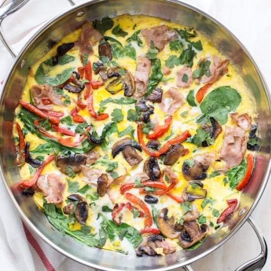 Eggs Vegetables in Skillet
