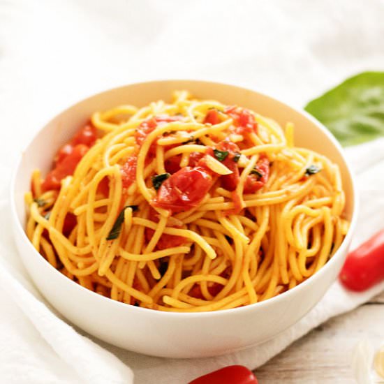 Rustic Tomato Pasta with Basil