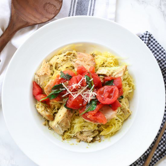 Spinach Tomato Spaghetti Squash