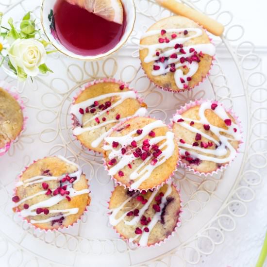 Raspberry & white chocolate muffins