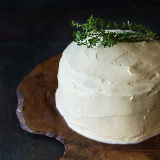 Lemon and thyme poppy seed cake