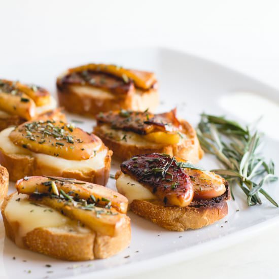 Fontina, Apple + Rosemary Crostini