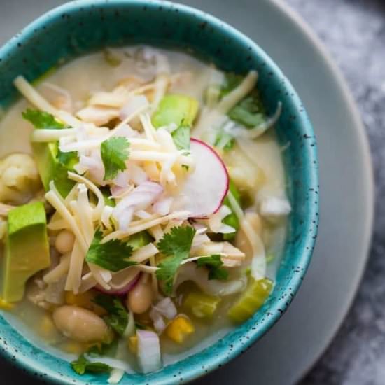 Healthy Slow Cooker White Chicken Chili