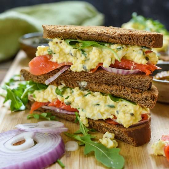 Smoked Salmon Egg Salad Sandwiches