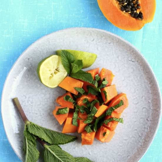 Papaya Mint Lime Salad