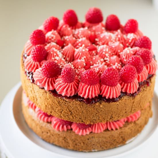 Raspberry Chiffon Cake