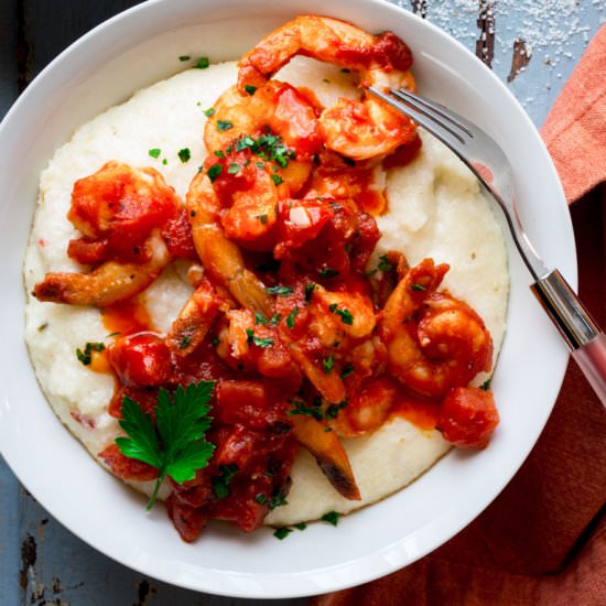 Spicy Shrimp and Cheese Grits