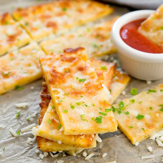 Flourless Cheesy Breadsticks