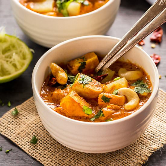 Thai Peanut Tofu Pineapple Curry