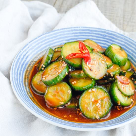 Korean Spicy Cucumber Side Dish