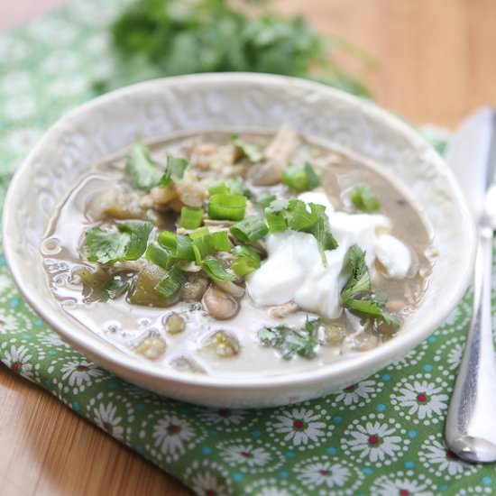Summer White Chicken Chili Verde