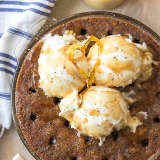 Sticky Toffee Pudding Poke Cake