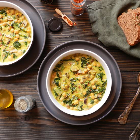 Mushroom and Swiss Chard Soup