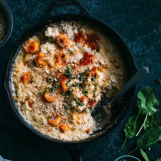 Cheesy Cauliflower Rice Skillet