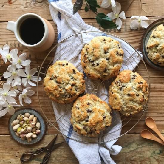 GF Pistachio Chocolate Chip Scones