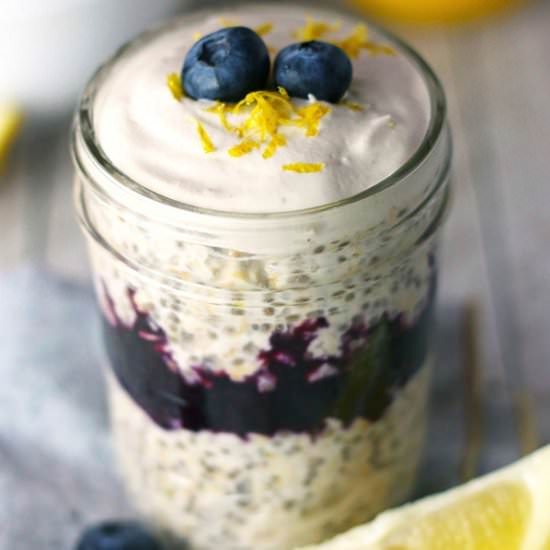 Blueberry Lemon Cheesecake Oats