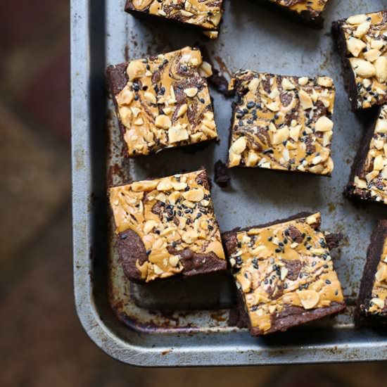 Black Sesame Peanut Butter Brownies
