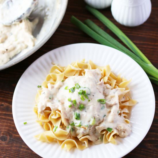 Creamy Chicken Over Noodles