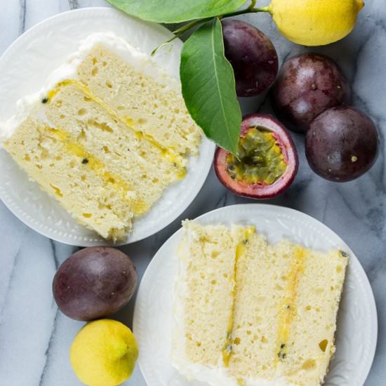 Lemon Passion Fruit Layer Cake