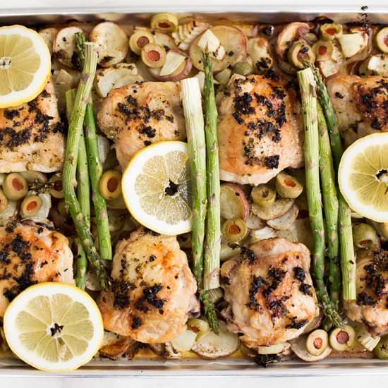 One Pan Lemon Garlic Chicken