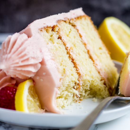 Lemon Raspberry Layer Cake