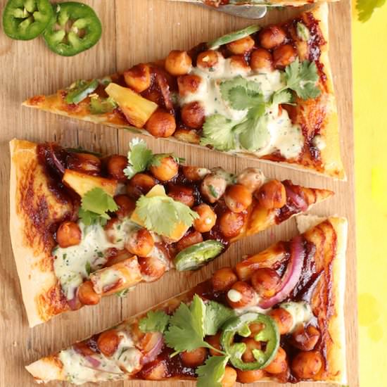 BBQ Chickpea Pizza with Vegan Ranch