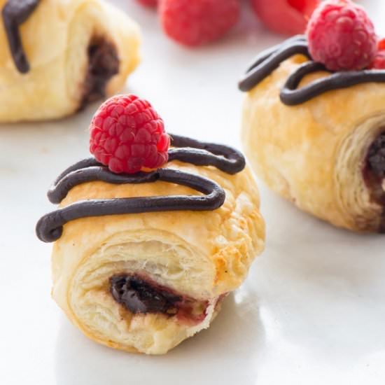 Vegan Raspberry Chocolate Croissant