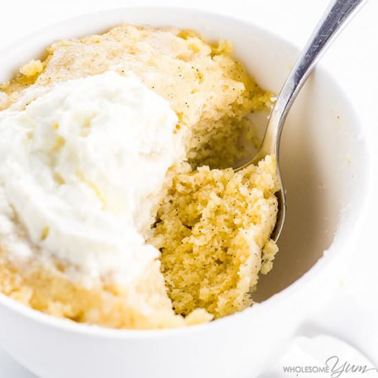 Low Carb Vanilla Mug Cake (GF)