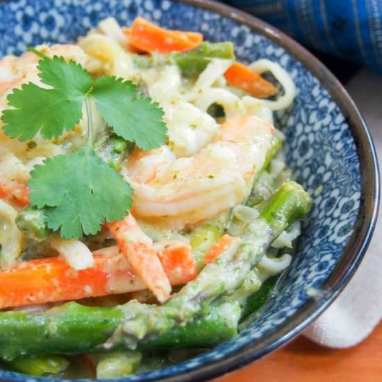 One pot Thai green curry shrimp