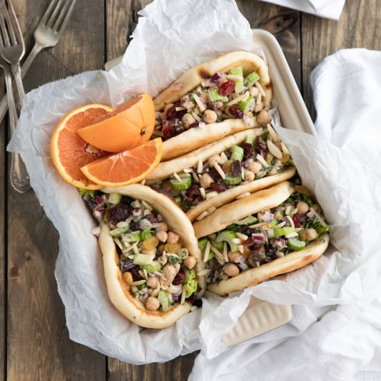 Chickpea Tahini Salad Wraps