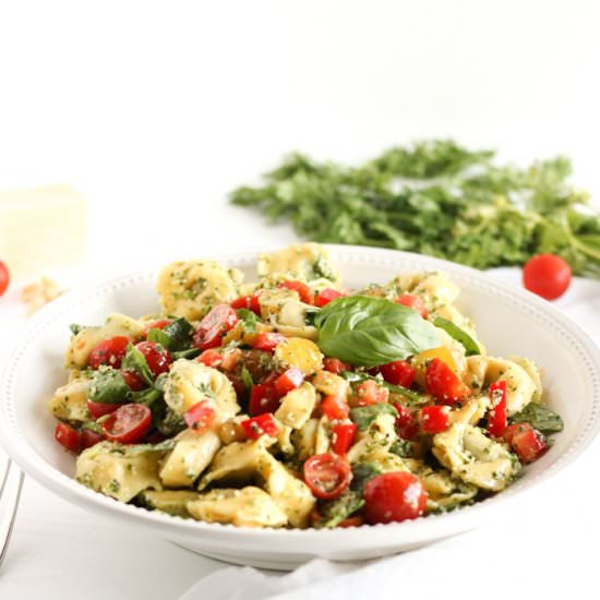 Carrot Top Pesto Tortellini Salad