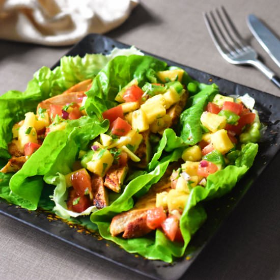 Spiced Chicken Wrap with Pineapple