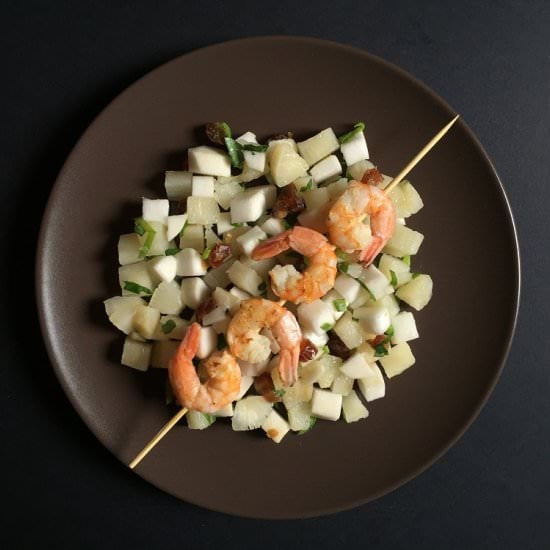 Yuca and Turnip Salad with Shrimps