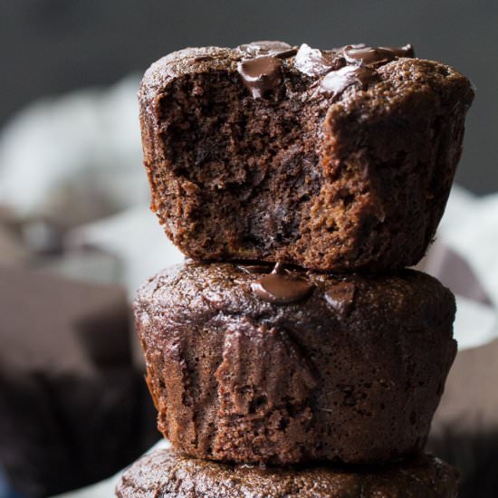 Double Chocolate Banana Muffins