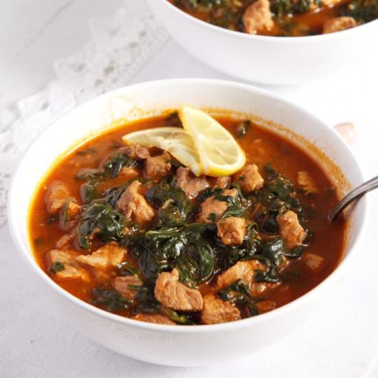 Spinach and Pork Stew