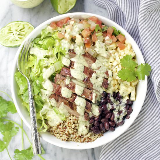 Steak and Quinoa Burrito Bowl