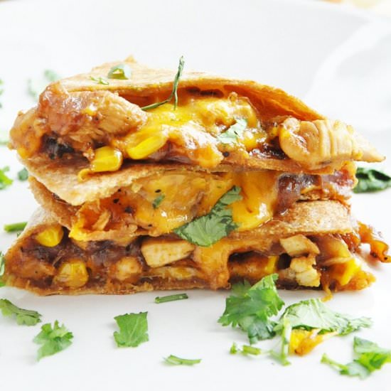 BBQ Chicken & Corn Quesadillas