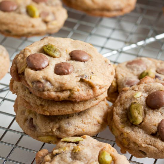 Milk Chocolate Pistachio Cookies