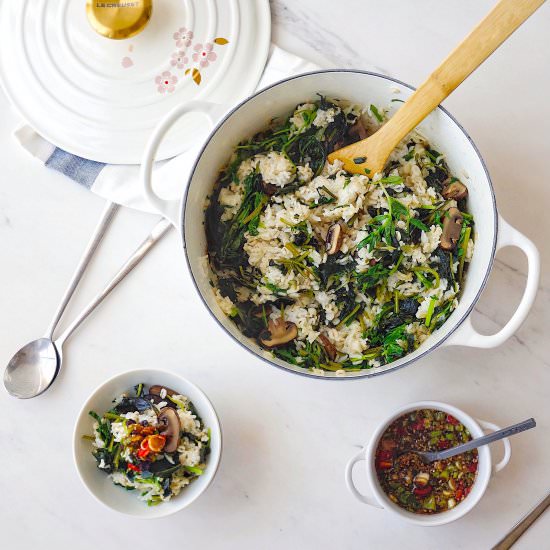Pearl Barley with Spring Greens