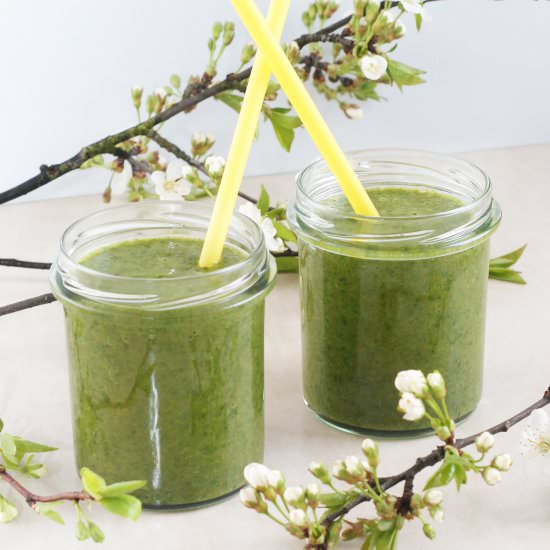 Cocktail with Green Barley Grass