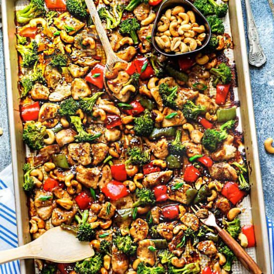 Cashew Chicken Sheet Pan