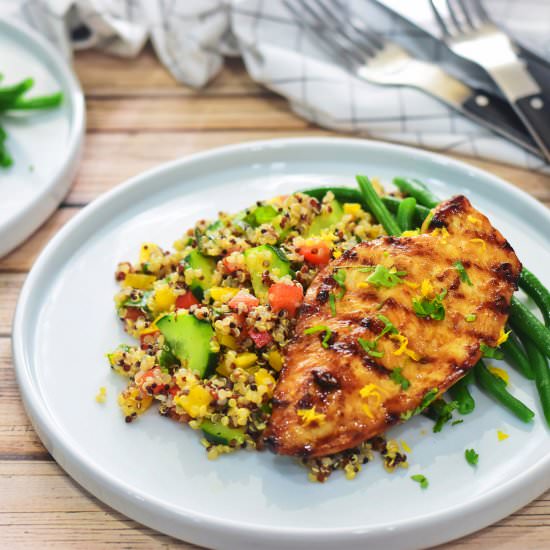 Grilled Maple Chicken on Quinoa Salad