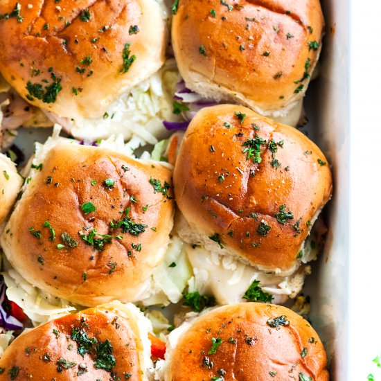 One Pan Turkey Swiss Cheese Melts
