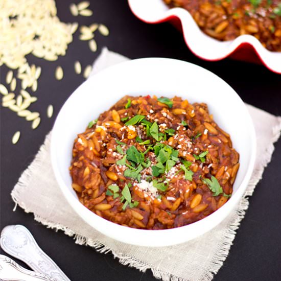 Easy One Pot Orzo Bolognese