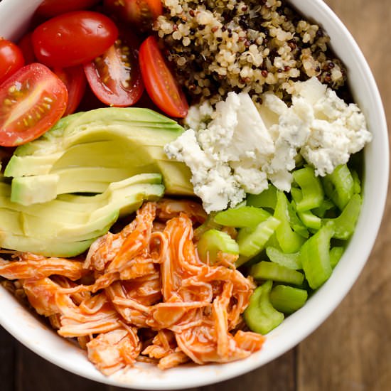 Buffalo Chicken Quinoa Veg Bowl